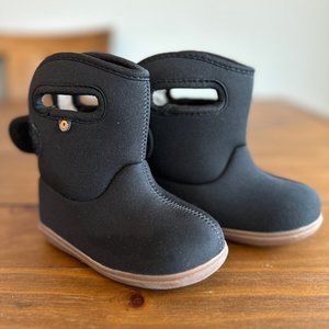 Baby Bogs II Solid Toddler Rain Boots Infant Toddler Size 7 (Black)